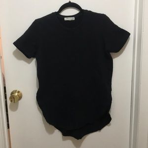 Joah Brown Black high-low T-shirt